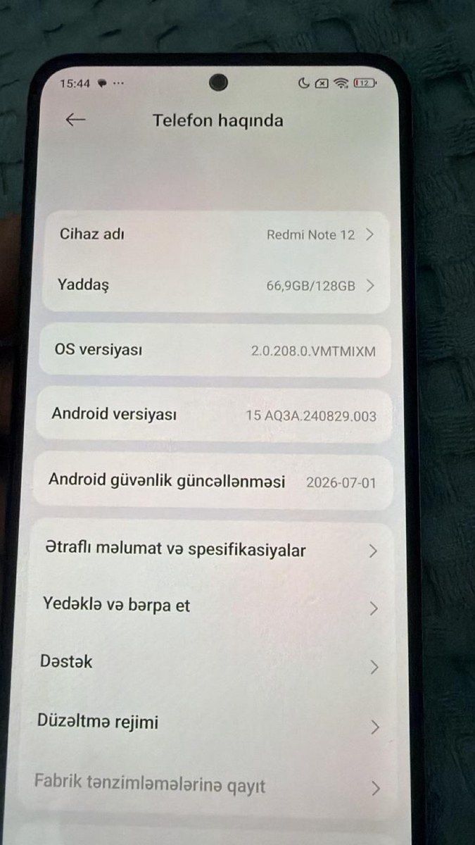 Xiaomi Redmi Note 12 (4G) Mint Green 128GB/4GB — Smartfonlar, Bakı (7)