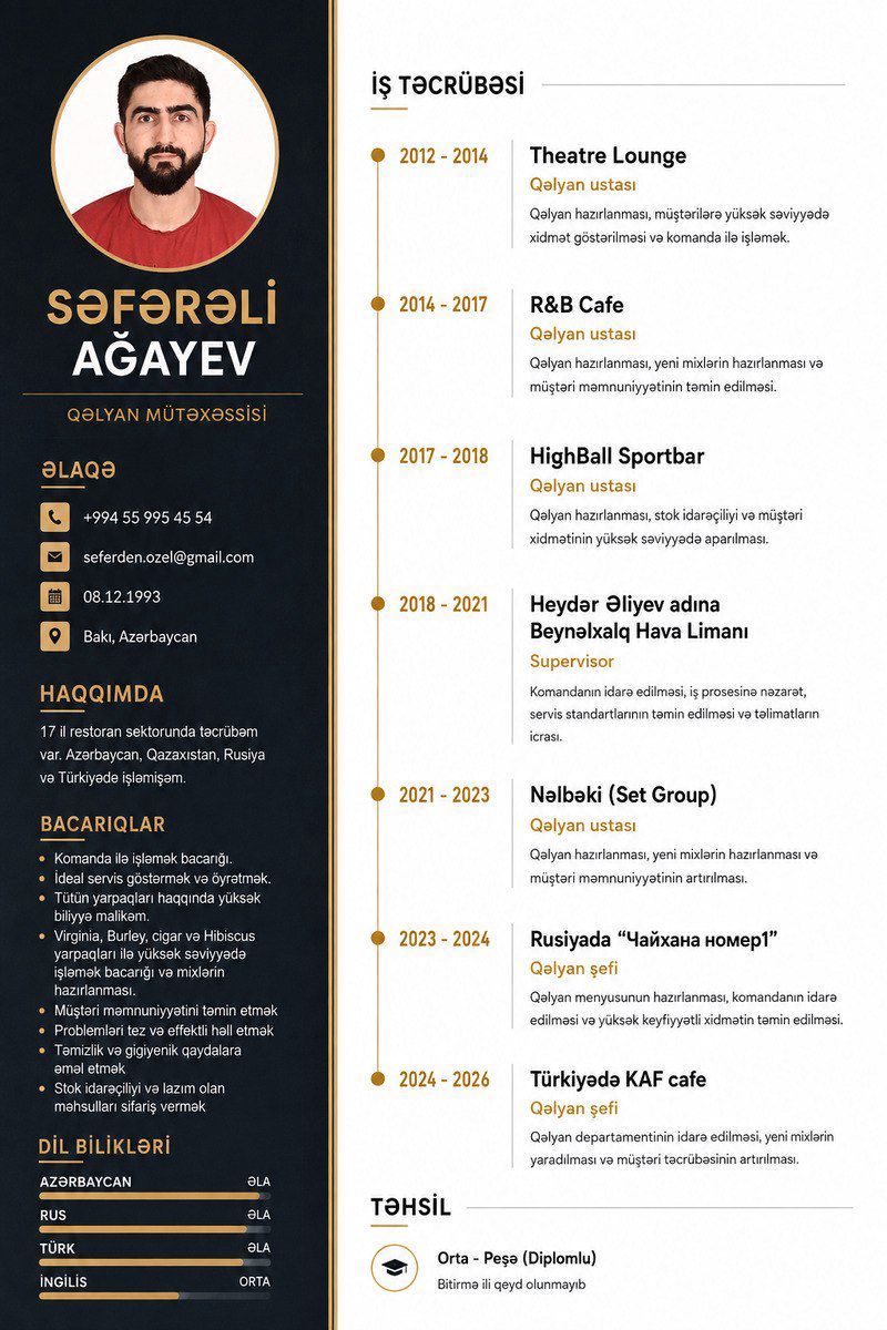 Qəlyançı işi axtarıram — İş axtarıram, Bakı (2)