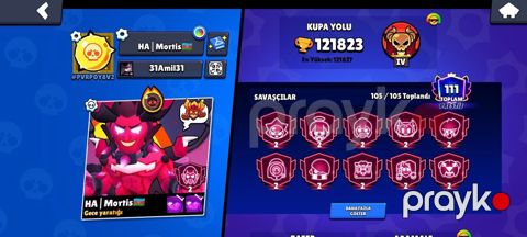 Brawl Stars hesabı – yüksək səviyyəli, tam dolu kontent - Kupa yolu