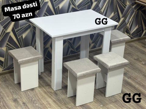 Kvadrat masa, Qonaq otağı üçün, 4 nəfər — Bakı