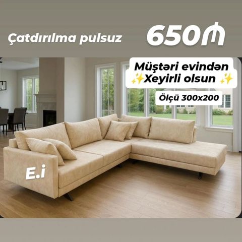 Künc divan, Yeni, Açılmayan, Bazasız, Parça, Şəhərdaxili pulsuz çatdırılma — Bakı