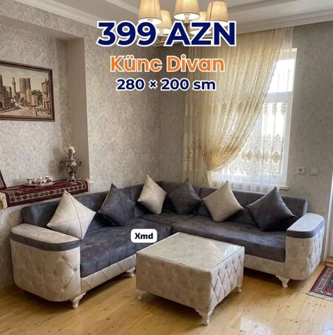 Künc divan, Yeni, Açılmayan, Vеlur parça — Mehdiabad