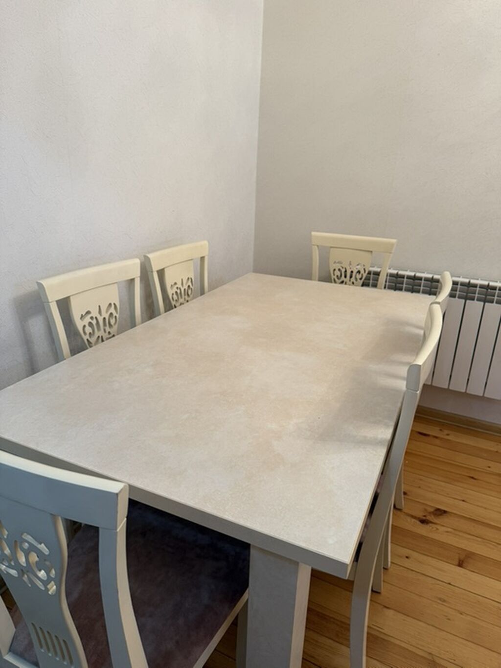 Yemək masası dəsti – 6 nəfərlik - Rəng: açıq krem/ivori - Komplekt — Mebel, Bakı (3)