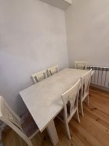 Yemək masası dəsti – 6 nəfərlik - Rəng: açıq krem/ivori - Komplekt — Furniture