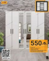 6 qapılı dolab – La Mini (Kod: 1761) - Ölçülər: Dərinlik 47 sm — Mebel