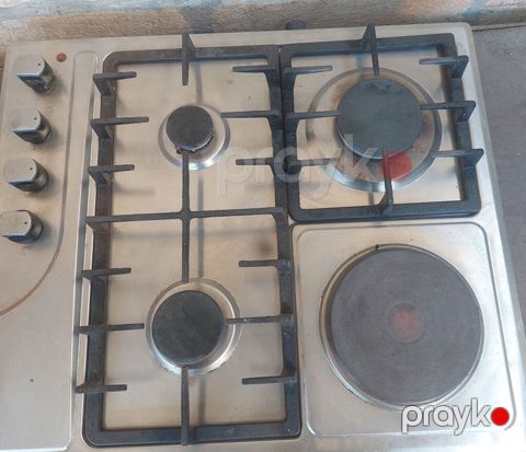 Qaz-elektrik kombinə edilmiş bişirmə paneli və mətbəx çanağı dəsti