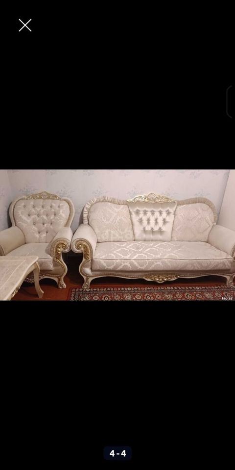 Klassik üslubda qonaq otağı dəsti Tərkib: - 3 nəfərlik divan – krem — Mingəçevir