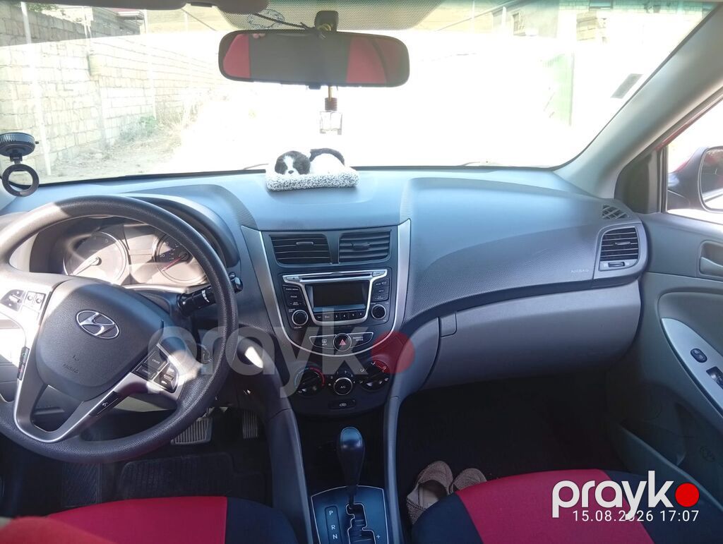 Hyundai Accent sedan – qırmızı rəng - Kuzov: 4 qapılı sedan, parlaq — Avtomobillər, Qobu (5)