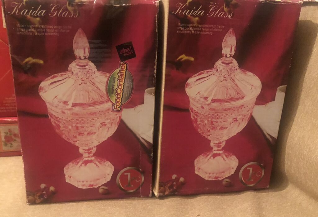Kaida Glass brendinin qapaqlı şirniyyat qabı dəsti 1 yerde 15 manat — Mallar, Bakı (2)