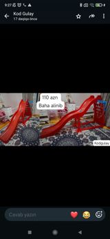 Uşaq sürüşkəni – qırmızı rəngdə, ev və ya bağ üçün uyğundur. Sabit — Игровые коврики