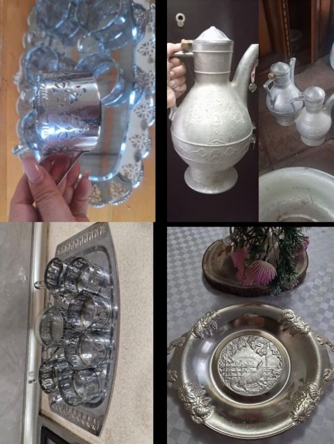 Çay dəsti, rəng - Gümüşü, Metal — Bakı