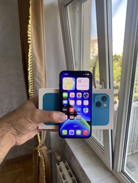 IPhone 13, 128 GB, Mavi, Face ID — Bakı