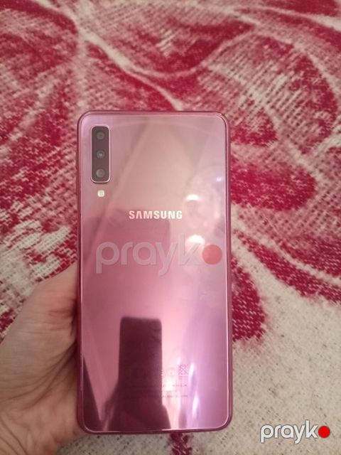 Samsung Galaxy A7 2018, 128 GB, rəng - Çəhrayı, Barmaq izi