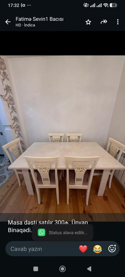 Masa dəsti satılır 300₼. Ünvan Binəqədi. 6422. Fatimə99 — Bakı