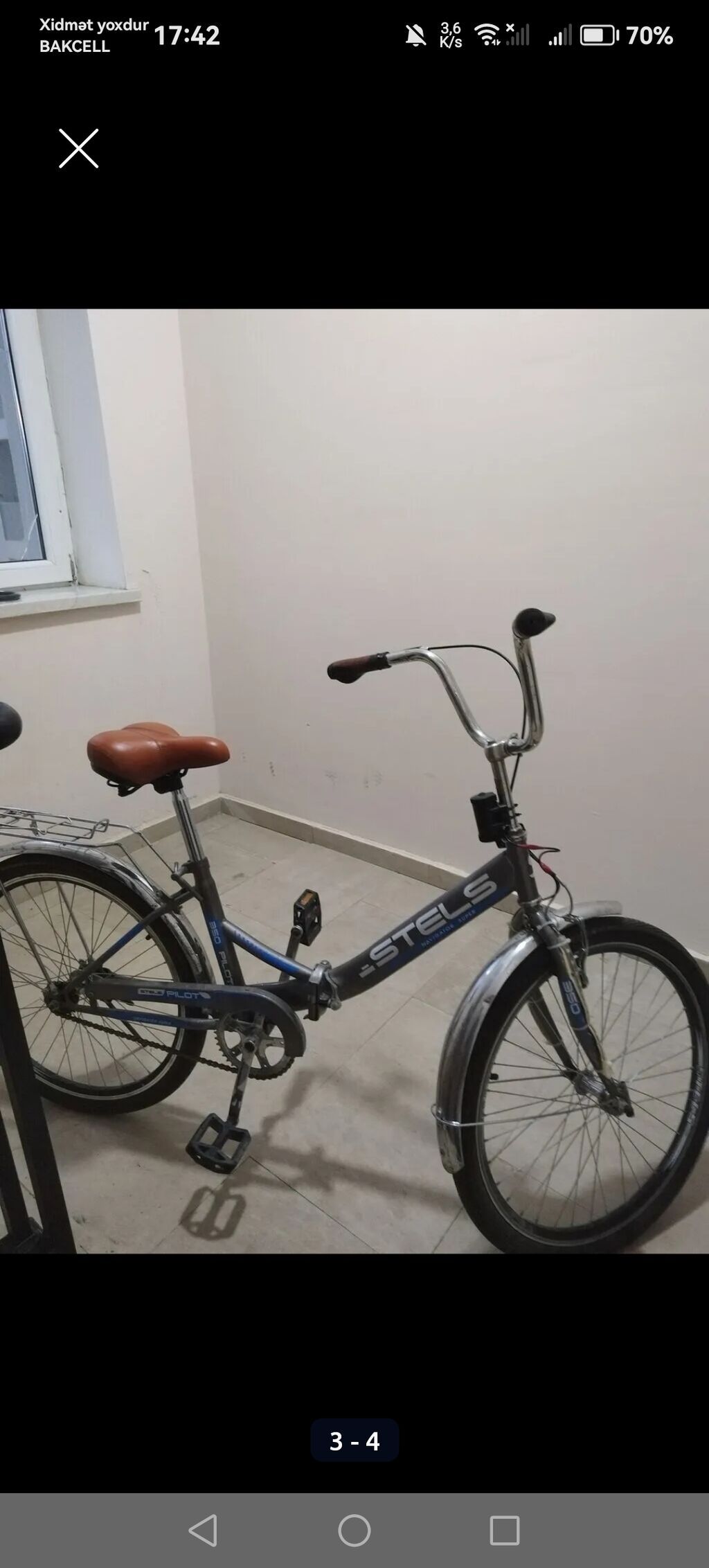 Stels Pilot 230 şəhər/krüizer tipli velosiped - Rəng: boz-gümüş — Velosipedlər, Bakı (4)