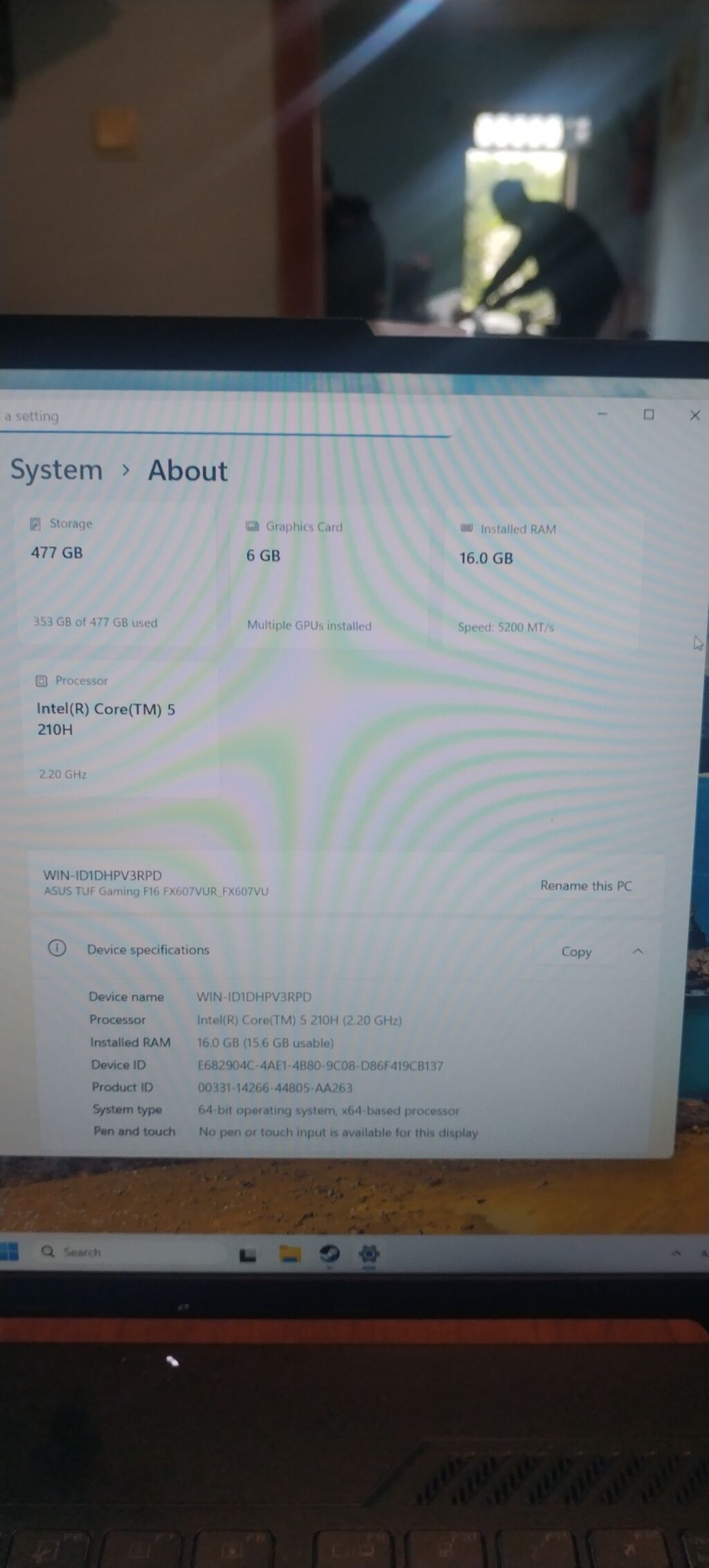 ASUS TUF Gaming F16 oyun noutbuku - Ekran: 16 düym, nazik çərçivəli — Asus, Sumqayıt (8)