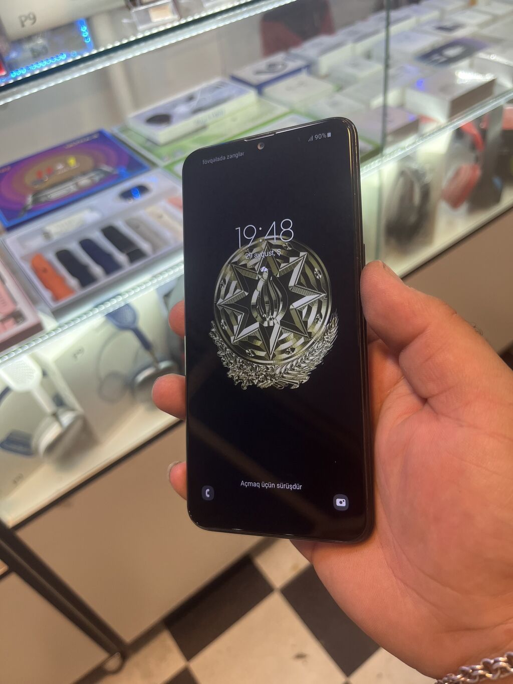 Samsung Galaxy A10s, 32 GB, rəng - Qara, Zəmanət, Barmaq izi, İki sim kartlı — Samsung, Gəncə (2)