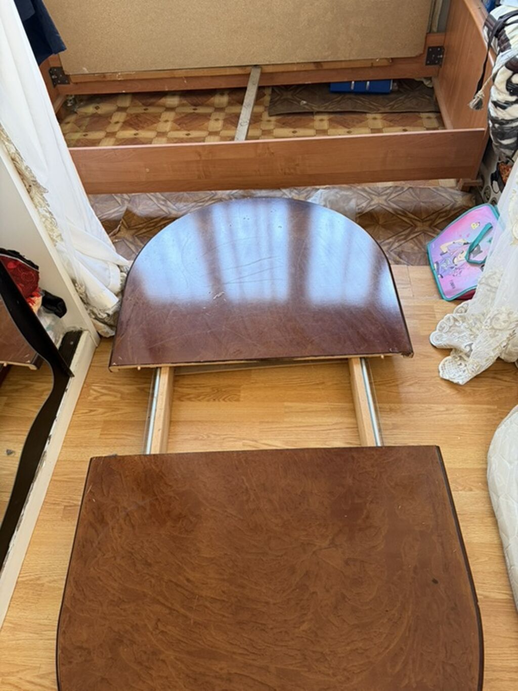 Uzadıla bilən taxta yemək masası (oval) - Material: taxta/şpon üst — Masalar, Bakı (4)