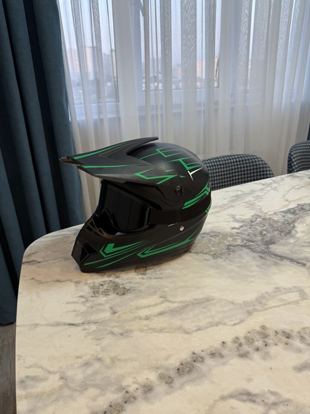 İdeal vəziyyətdə kross Motokross/Dual-sport dəbilqə və eynək dəsti — Avto, Bakı (4)
