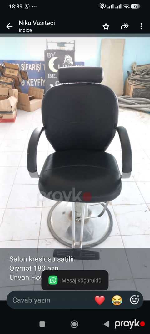 Salon kreslosu satilir Qiymət 180 azn Ünvan Hövsan Nika