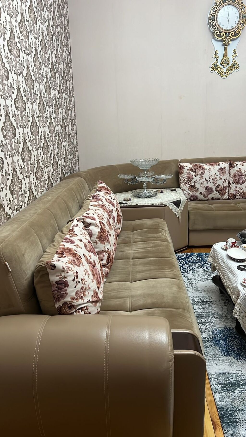 Künc divan Satılır 350₼ Heç bir problemi yoxdur Açılır baza var Ölçü — Mebel, Bakı (3)