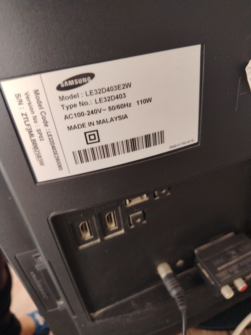 Samsung 32" LCD televizor Model: LE32D403E2W (Type: LE32D403) Ekran — Televizorlar, Qobu (2)