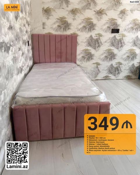 Məhsul: Çarpayı Kod: 4300 Ölçü: 90 200 sm Mexanizm — Bakı
