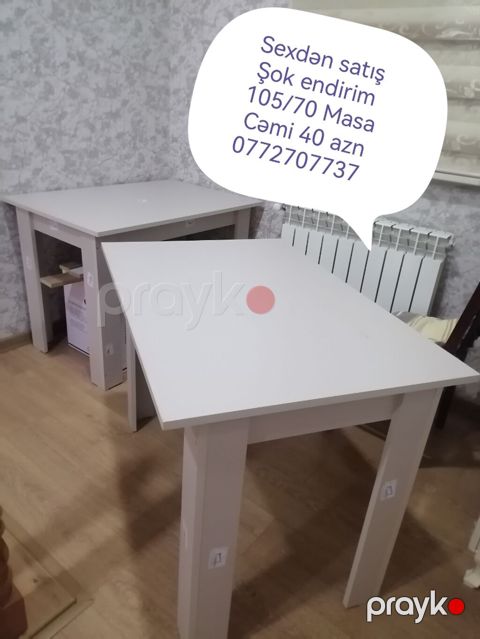 Mətbəx masası, Yeni, Açılmayan, Laminat, Kvadrat masa — Bakı