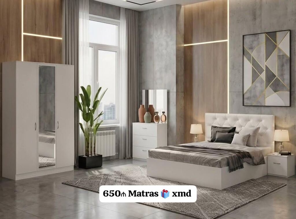 Yataq otağı dəsti – 650₼ (matras hədiyyə) Komplektin tərkibi — Mebel, Bakı (2)