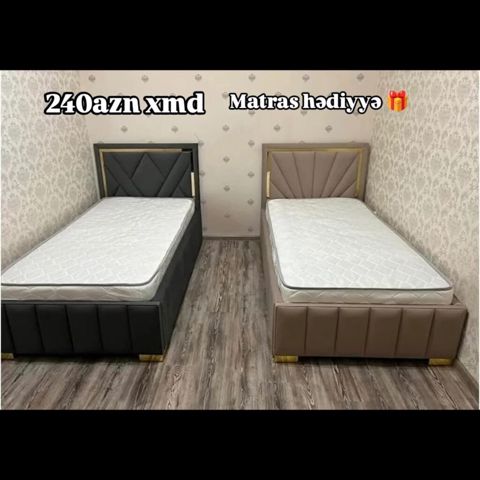 Tək nəfərlik çarpayı – 240₼ Ölçü: 90x2m Matras Hədiyyə — Bakı