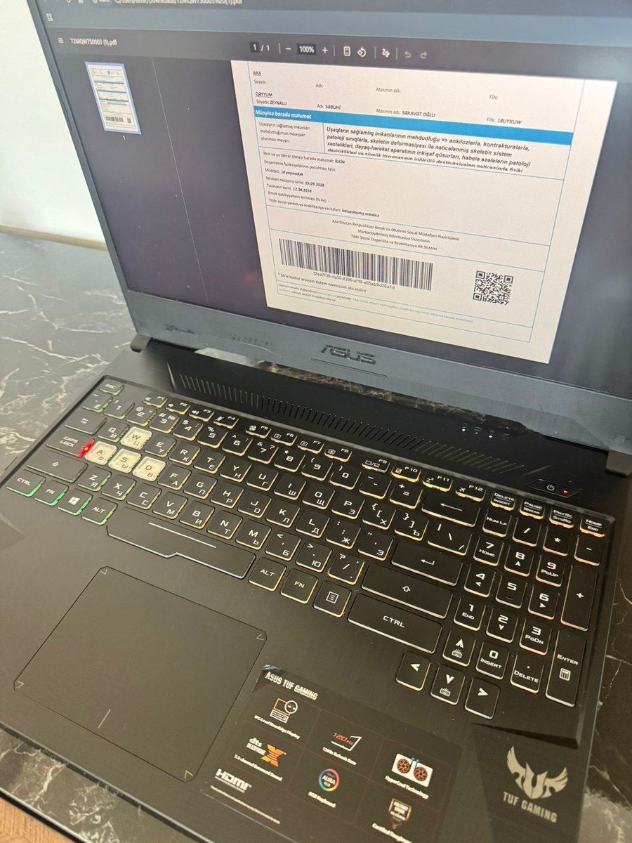 ASUS TUF Gaming FX505 noutbuku — Digər notbuklar, Bakı (2)
