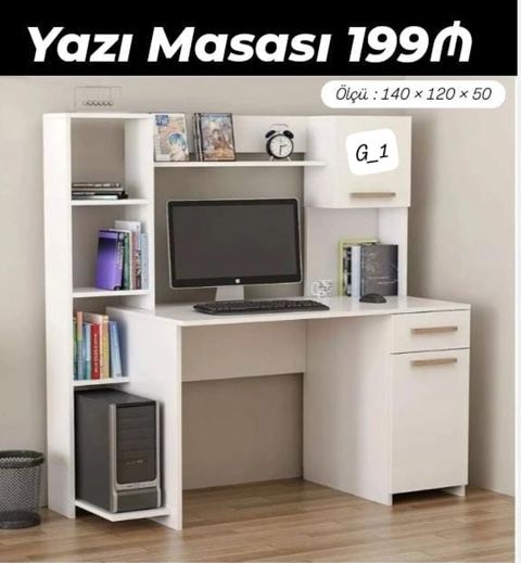 Künc masa, Stulsuz, Polkalı, Siyirməli, MDF — Masazır