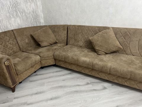 Künc divan – yumşaq nubuk toxumalı, qum rəngində. - L formalı — Bakı