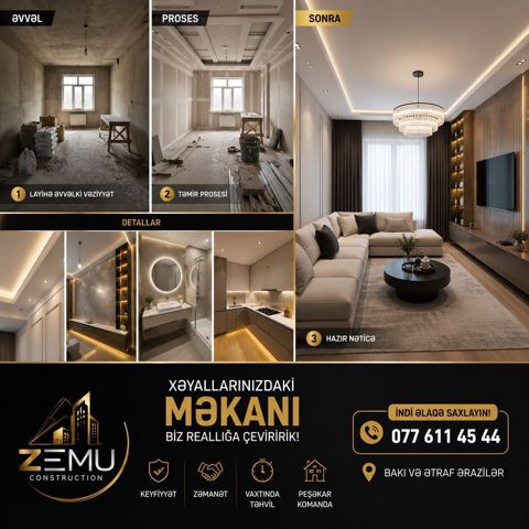 Peşəkar komandamızla siz, dəyərli müştərilərimizin xidmətindəyik. Ev — Bakı