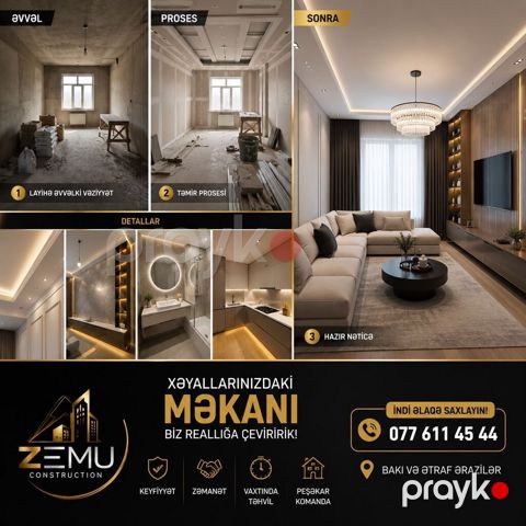 Peşəkar komandamızla siz, dəyərli müştərilərimizin xidmətindəyik. Ev — Bakı