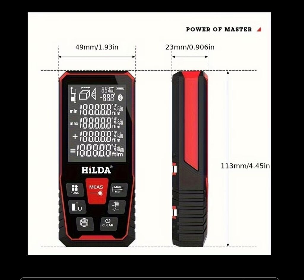 Hılda lazer məsafəölçən 120m - Kompakt ölçülər: 113 x 49 x 23 mm — Alətlər, Sumqayıt (2)