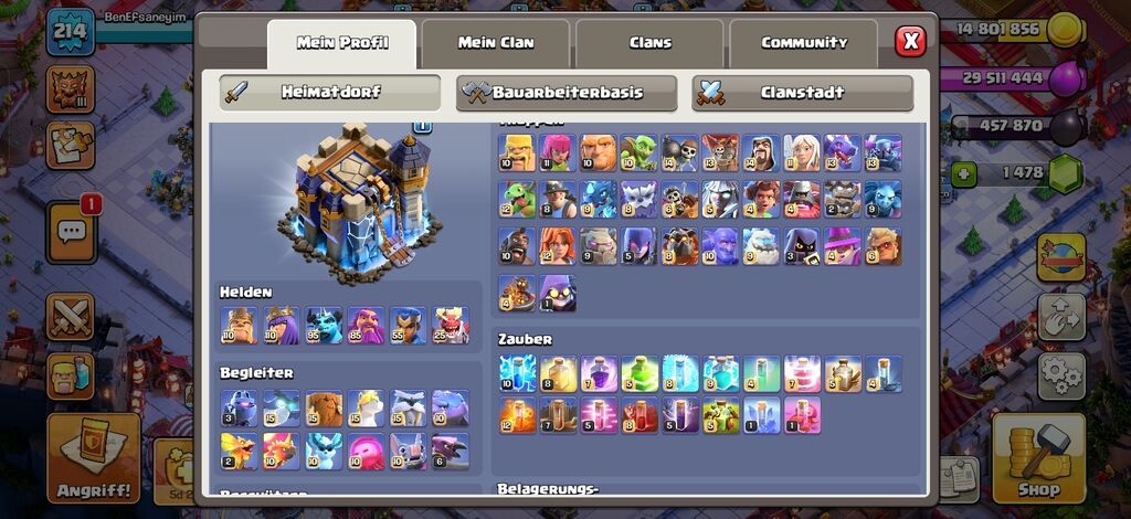 Clash of Clans hesabı – BenEfsaneyim - Bələdiyyə (Town Hall): 18 — Xidmətlər, Bakı (4)