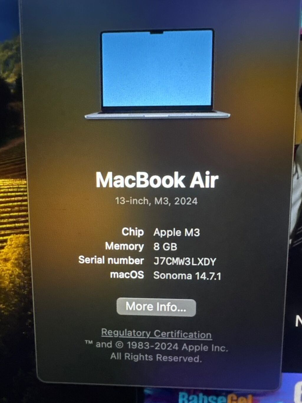 Apple MacBook Air 13" (M3, 2024) - Çip: Apple M3 - Operativ yaddaş: 8 — Apple Macbook, Bakı (3)