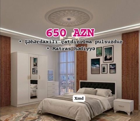 Yataq otağı dəsti – 650 AZN Komplektin tərkibi: - 2 qapılı, aynalı — Bakı