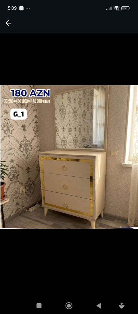 G1 model güzgülü mebel dəstləri 1) Komod + güzgü - Qiymət: 180 AZN — Digah