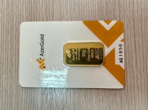 AzərGold 10 qramlıq, 999 prob, qızıl külçə. Qiymət Sondur. Azer Qold — Bakı
