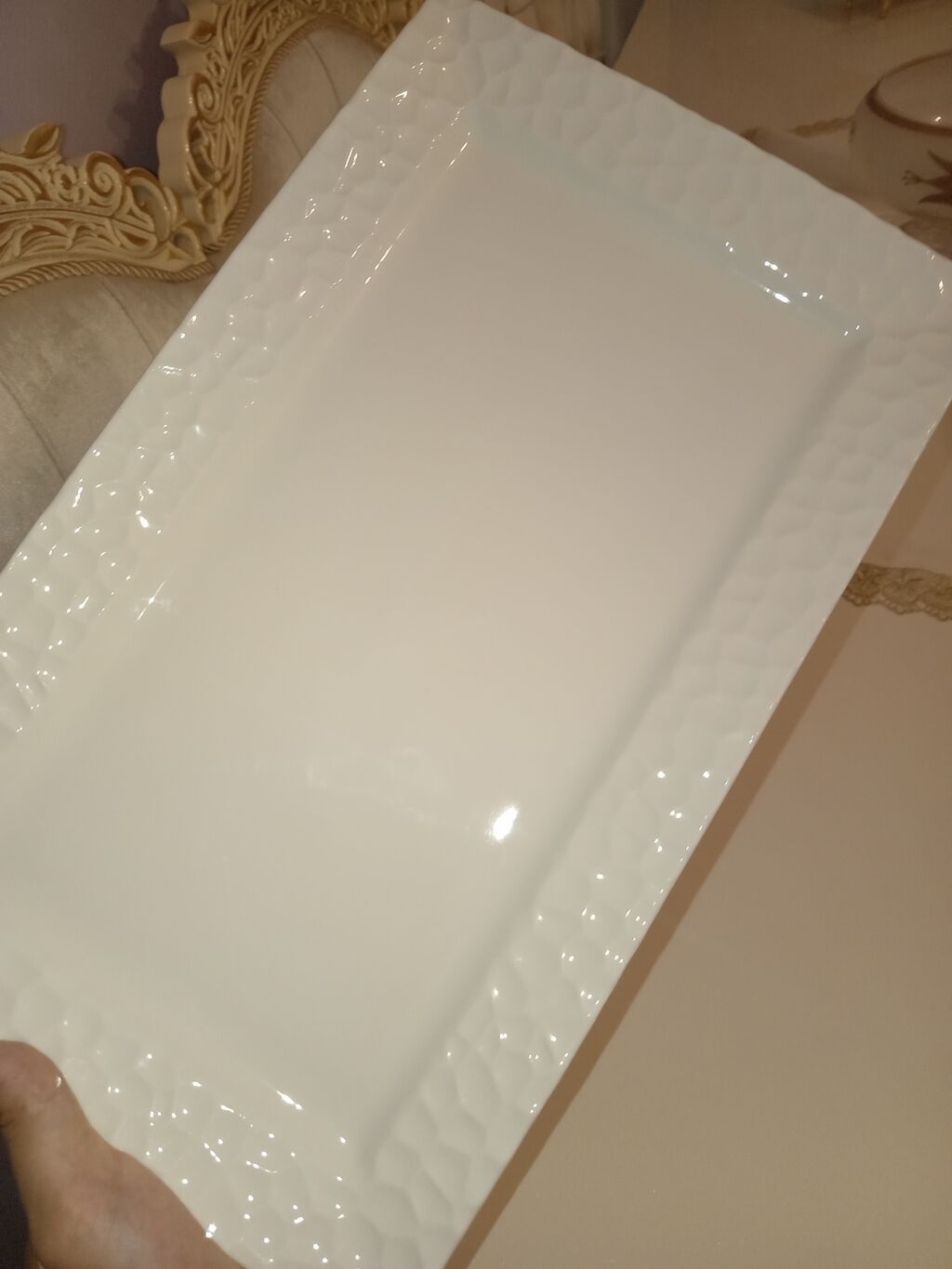 Tort və şiriniyyat qabı, rəng - Ağ, Keramika — Mallar, Bakı (2)
