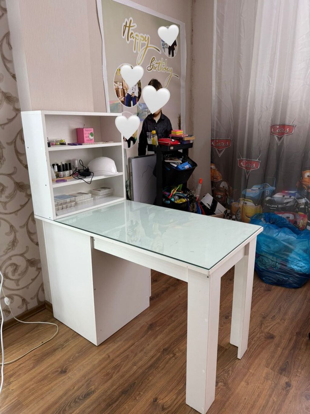Düz masa, Siyirməli, Polkalı, Şüşə — Mebel, Bakı (5)