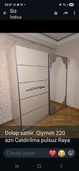 Sürgülü qapılı geyim dolabı - Material: MDF/laminat kombinasiya — 2-ci əl əşyalar — Mebel