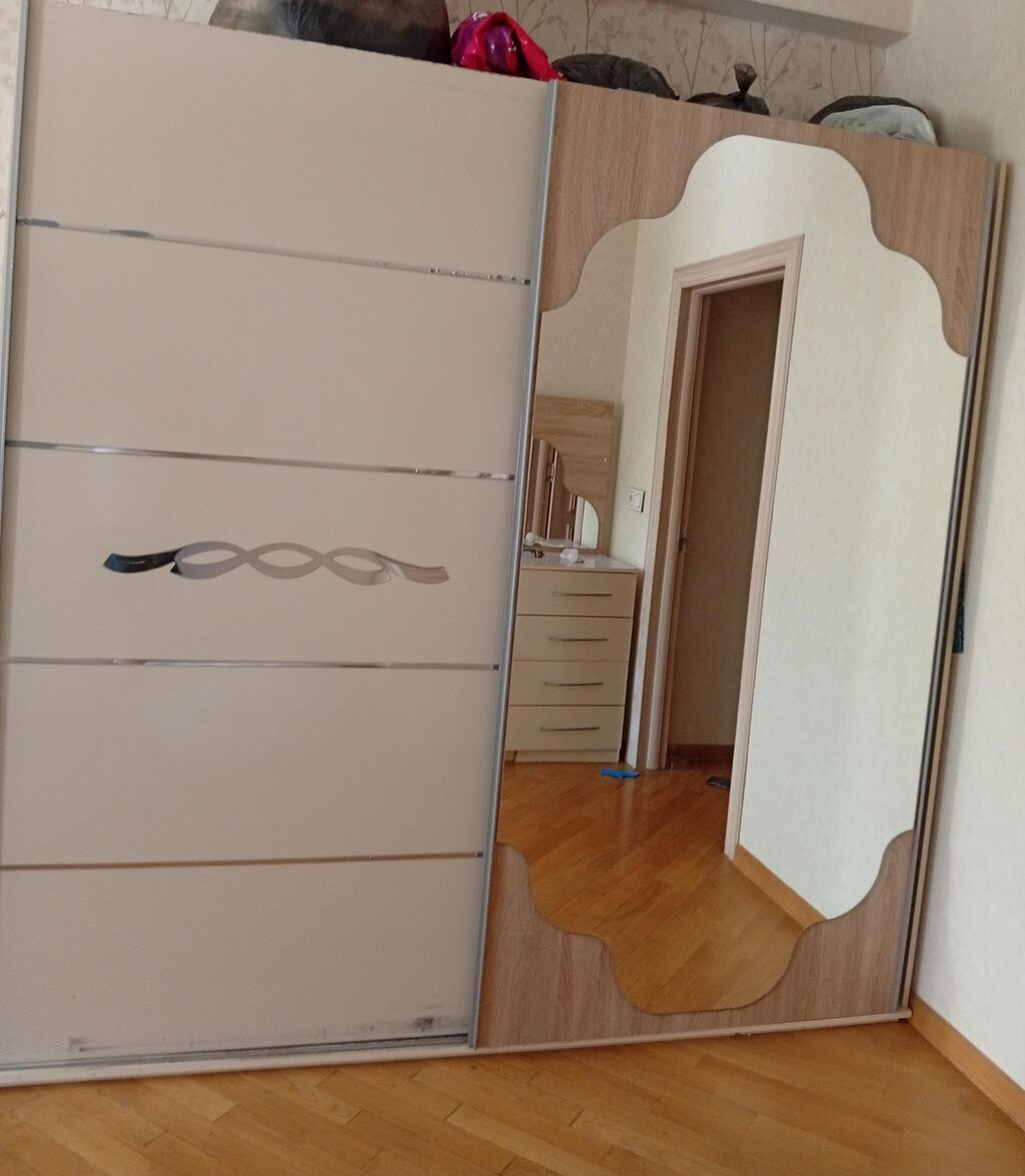 İki qapılı sürgülü şkaf - Dizayn: biri böyük dekorativ güzgülü — Mebel, Digah (3)