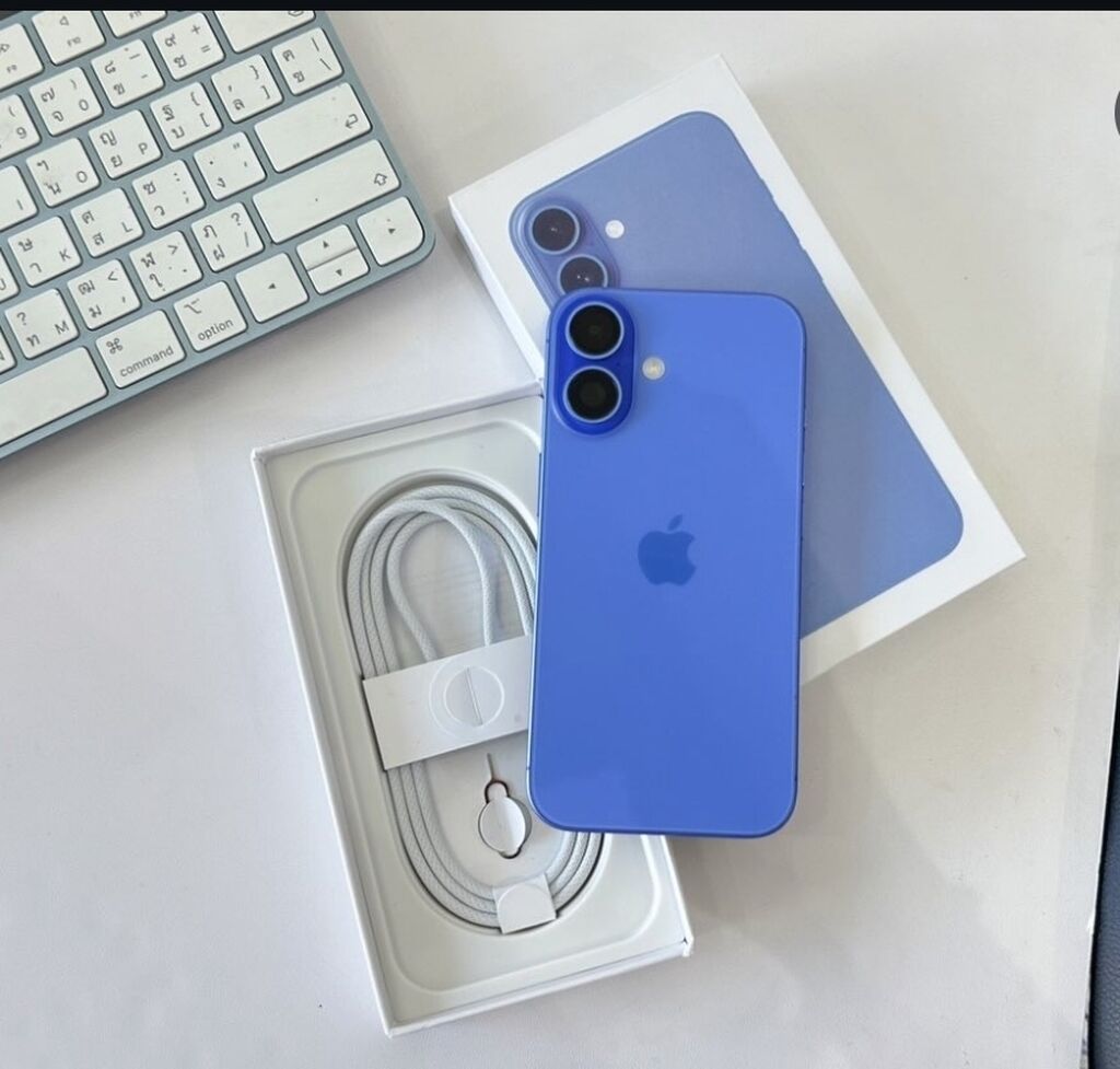 IPhone 16, 256 GB, Göy, Zəmanət, Simsiz şarj, Face ID — Apple iPhone, Digah