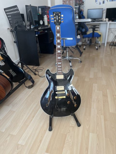 Elektro gitara Harley Benton HB-35 Plus (Black) semi-hollow — Bakı