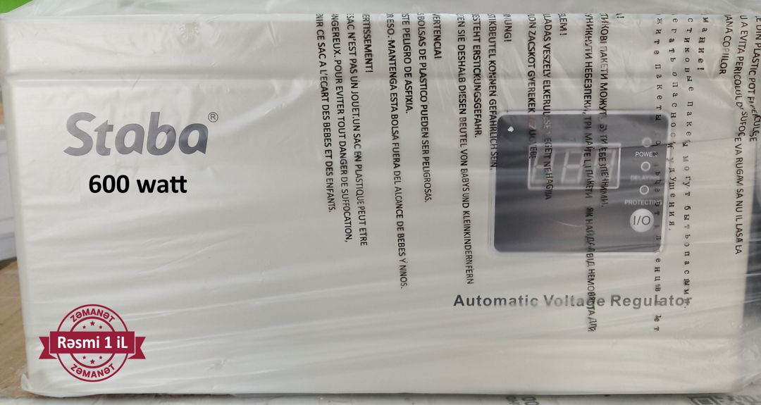 Staba Slim 600 Vatt avtomatik gərginlik stabilizatoru - 1 il zəmanət — Gərginlik stabilizatoru, Bakı (4)