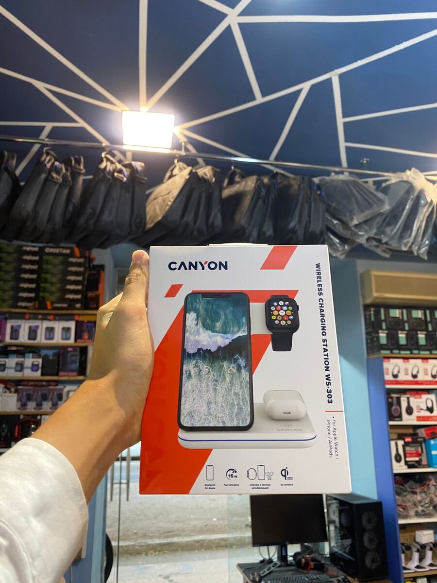 Canyon WS-303 – 3-ü 1-də Simsiz Şarj Stansiyası (Wireless Charging Station) — Smartfonlar, Bakı