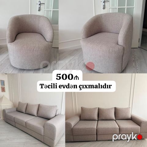Divan kreslo dəsti satılır 500₼. evdən çıxmalıdır İdeal